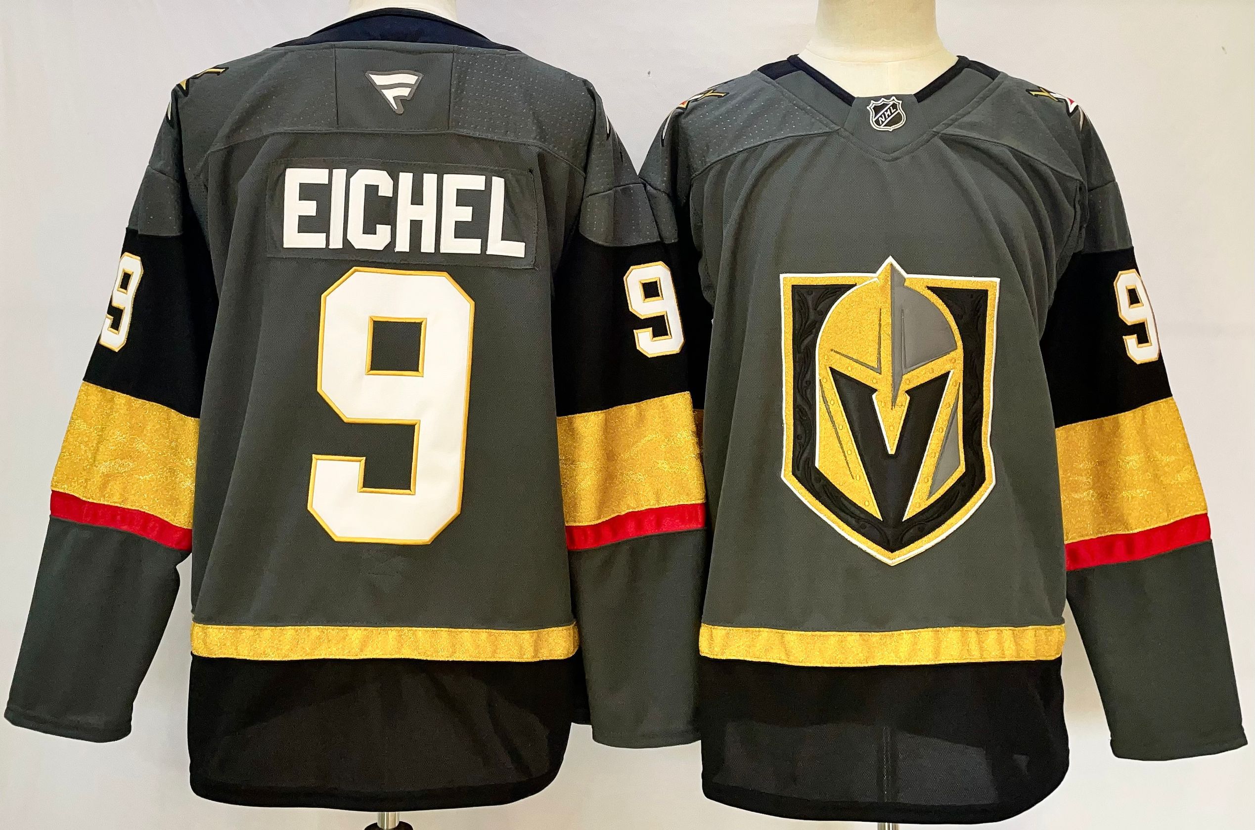 Men Vegas Golden Knights 9 Eichel Gray 2025 Home Premier Player NHL Jersey